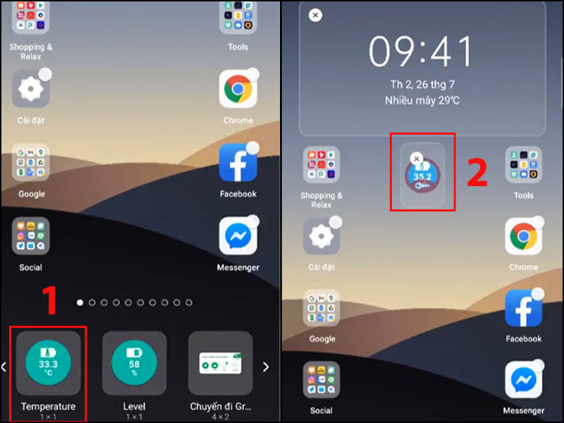 Thêm widget vào ngay màn hình chính